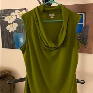 Worthington Stretch Green Sleeveless Blouse